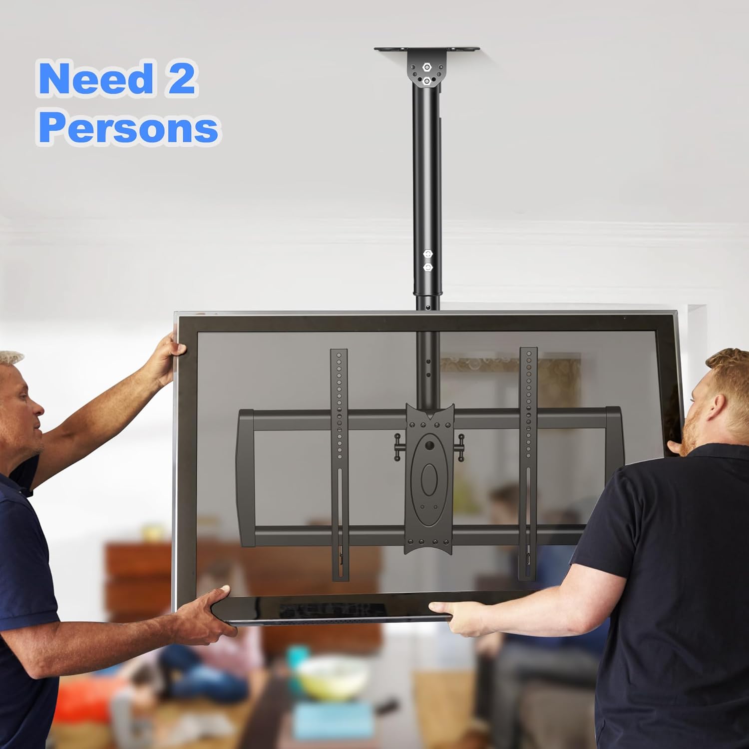 XINLEI Ceiling TV Mount Fits Most 37-75 inch LCD LED Plasma Panel Display with Max VESA 600x400mm Loaded up to 110lbs Swivel and Tilt TV Bracket Height Adjustable MC61A