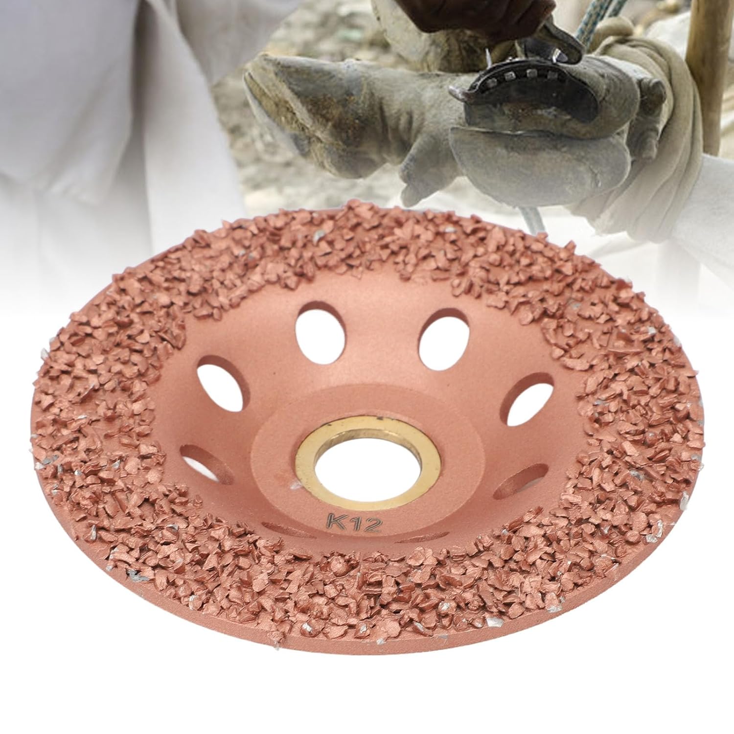 Livestock Hoof Trimming Disc Ti Plated Hoof Trimming Grinding Wheel Plate Hooves Repair Tool for Cattle Horses Livestock Sheep Cattle Horses Hoof Trimming Disc Plate Tool