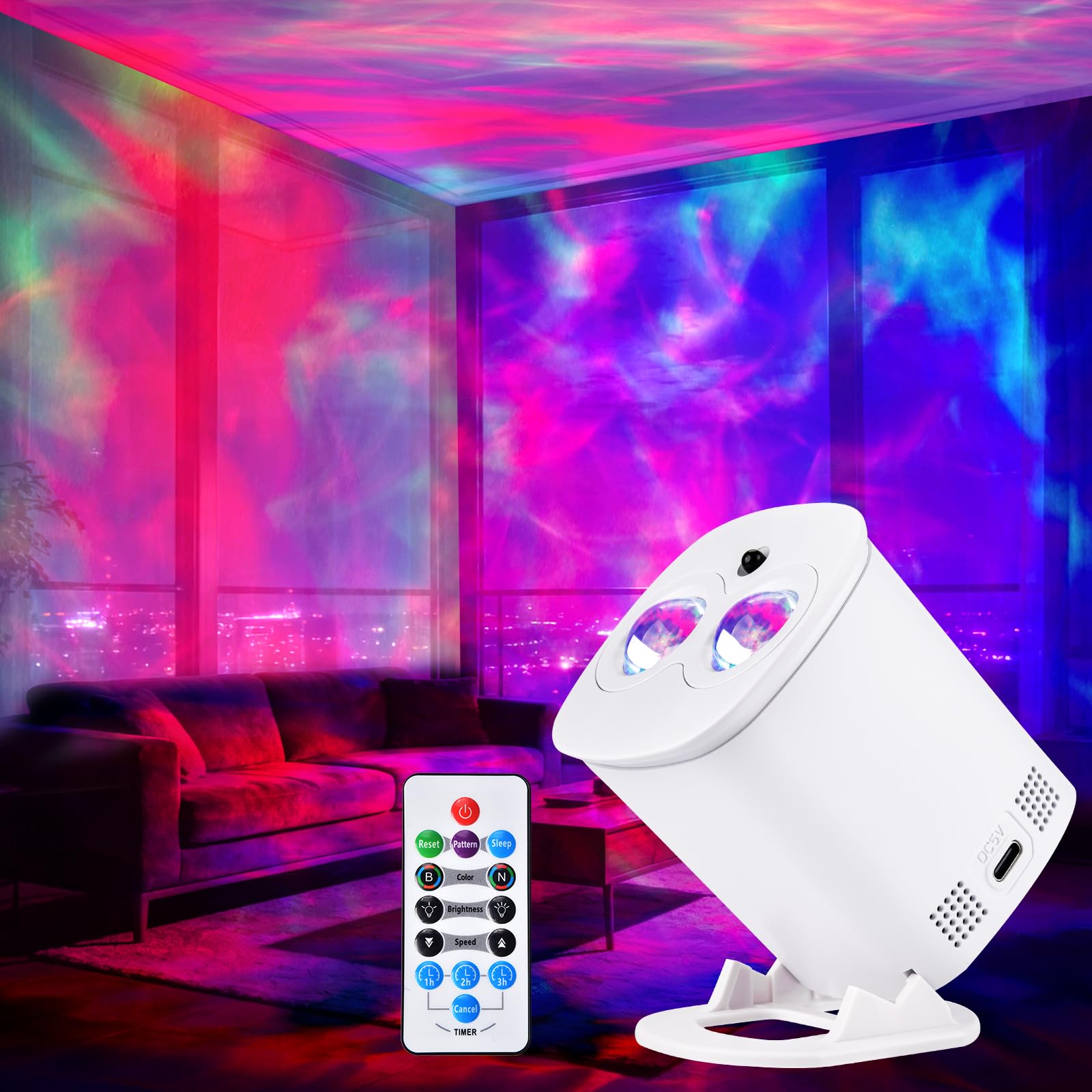 HIJOPIB Galaxy Projector for Bedroom, Nebula Ceiling Led Lamp with Remote & Timer, Night Light Gifts for Kids,Room Decor/Birthdays/Christmas/Party/Tiktok Live - 2