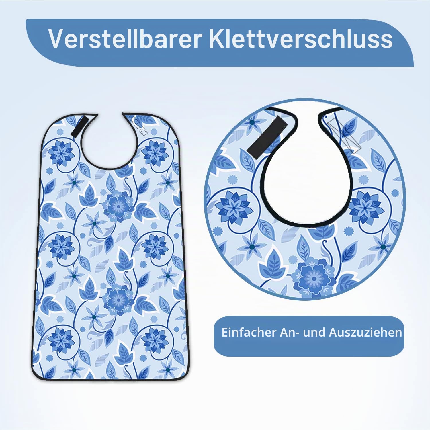 3er-Pack Lätzchen für Erwachsene mit Auffangbehälter, waschbar und verstellbar, Erwachsenen-Lätzchen für Frauen, ältere Menschen, Senioren, Lätzchen zum Essen