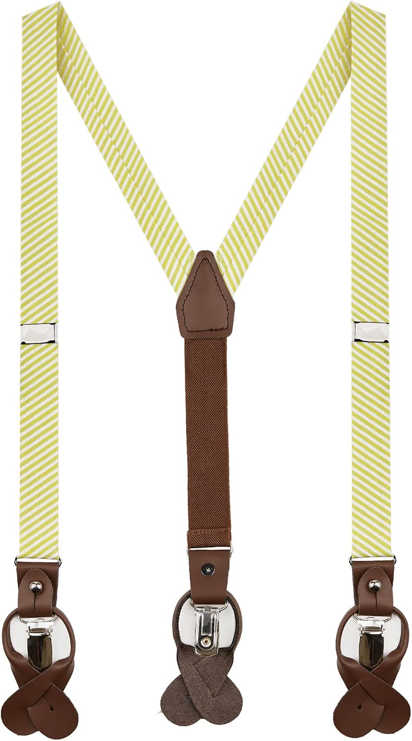 Jacob Alexander Boys' Seersucker Striped Pattern Suspenders