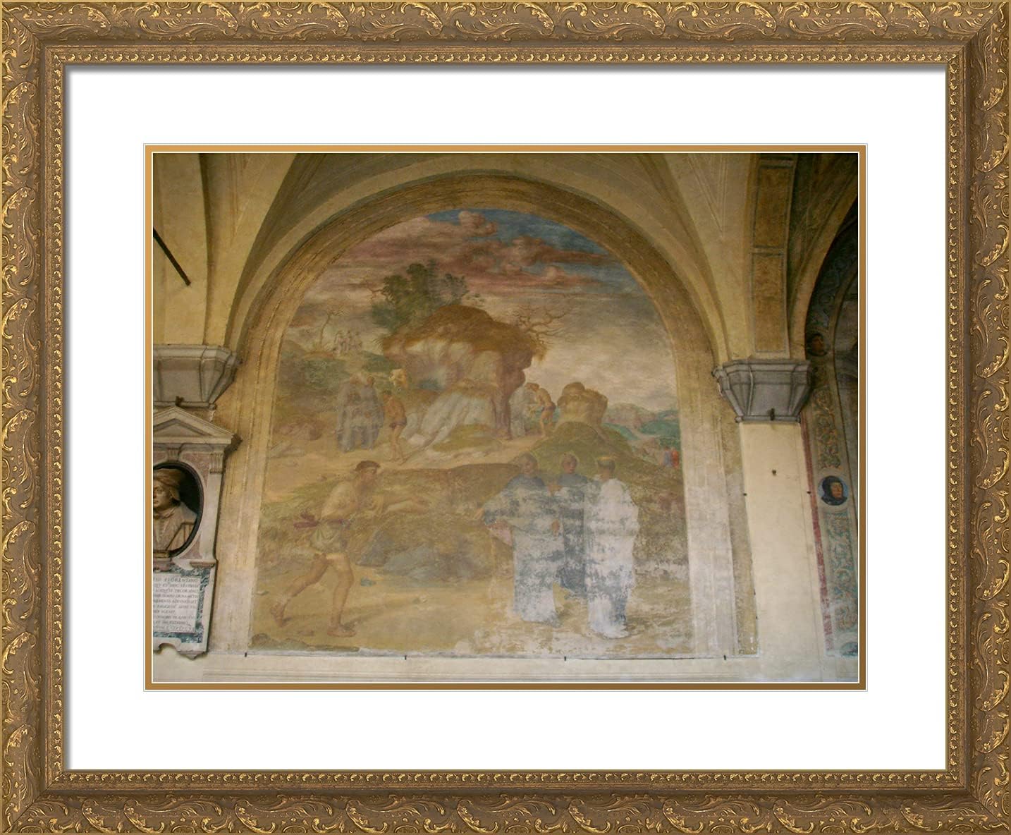 ArtDirect Del Sarto, Andrea 24x20 Gold Ornate Framed Art Print with Double Matting Titled: The Investiture of the Leper
