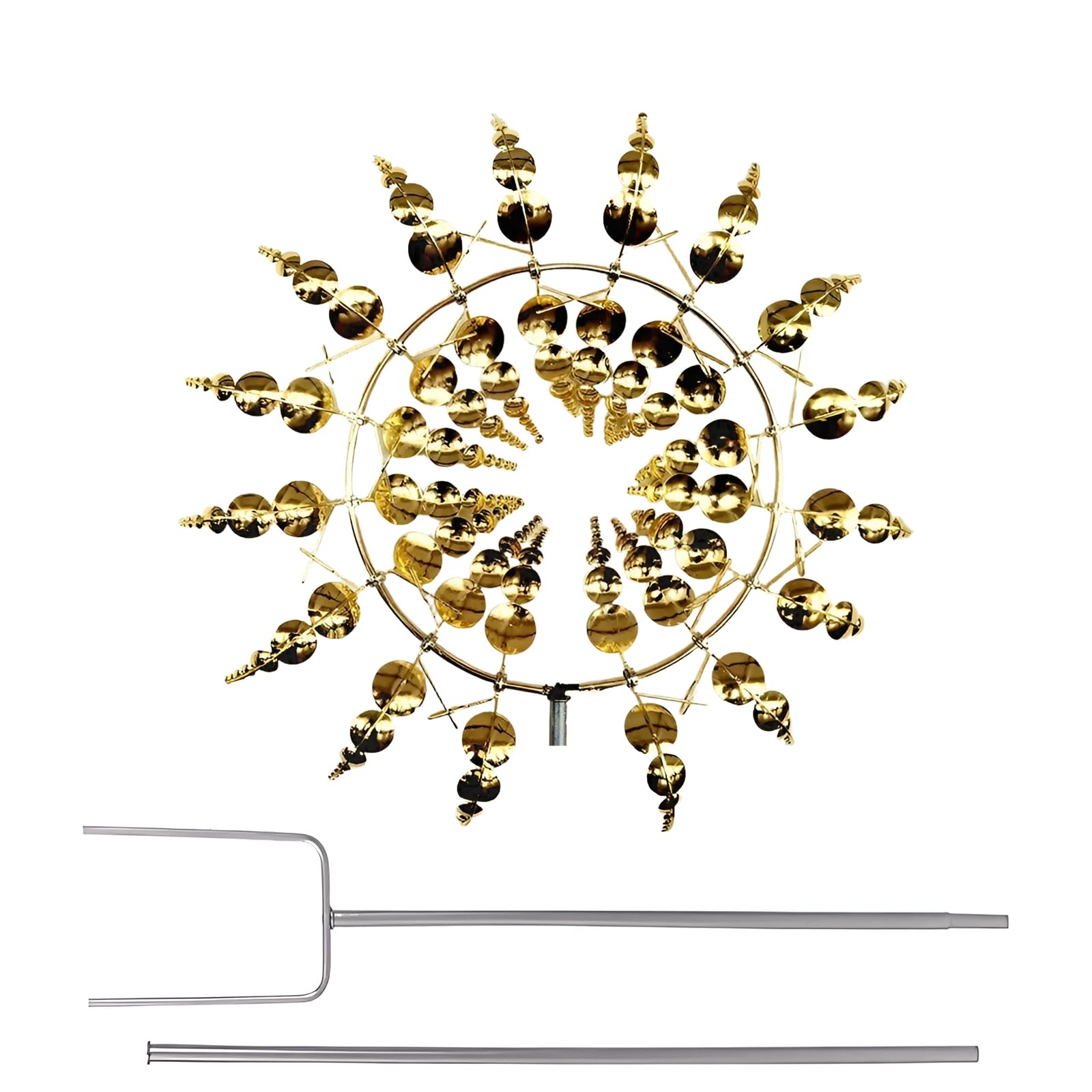 SYFUNLV Magical Metal Windmill,3D Metal Wind Sculptures Spinners,Stainless Steel Wind Spinners,Easy to Install Wind Powered Kinetic Sculpture,for Yard Patio Garden Lawn Decoration Outdoor (Style 2)