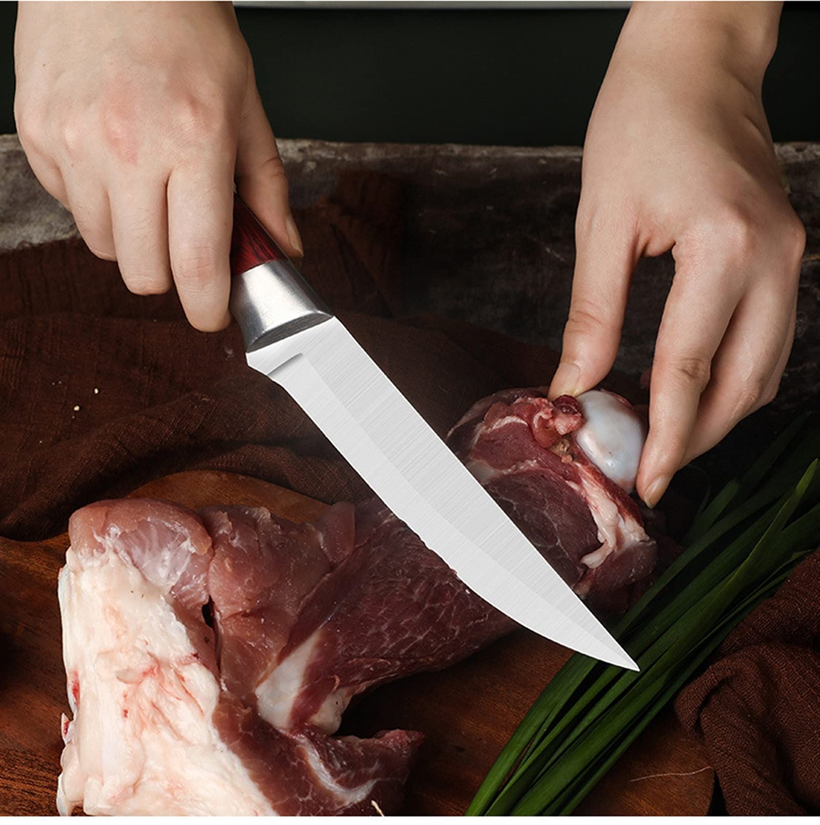 Cuchillo de cocina Juego de cuchillas de carne cuchilla afilada de cuchillas de carne de vaca de carne de vaca Herramientas de cocción de la utilidad de preparación del chef (Color : 4pcs Set)