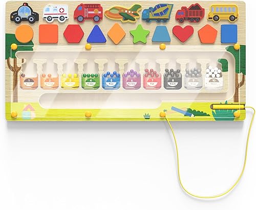 Miniatura 8 de Tablero magnético de laberinto para niños de 3 a 5 años, madera educativa Montessori para todos los niños de 3 años en adelante, tablero de