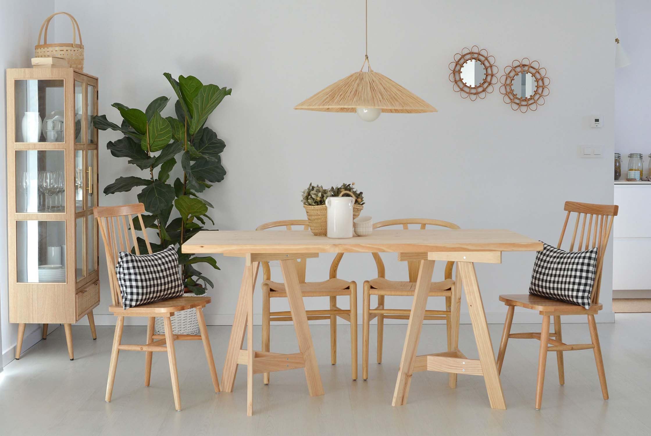 Tablero de madera de pino para mesa comedor 160x70 cm, gran grosor de 3 cm
