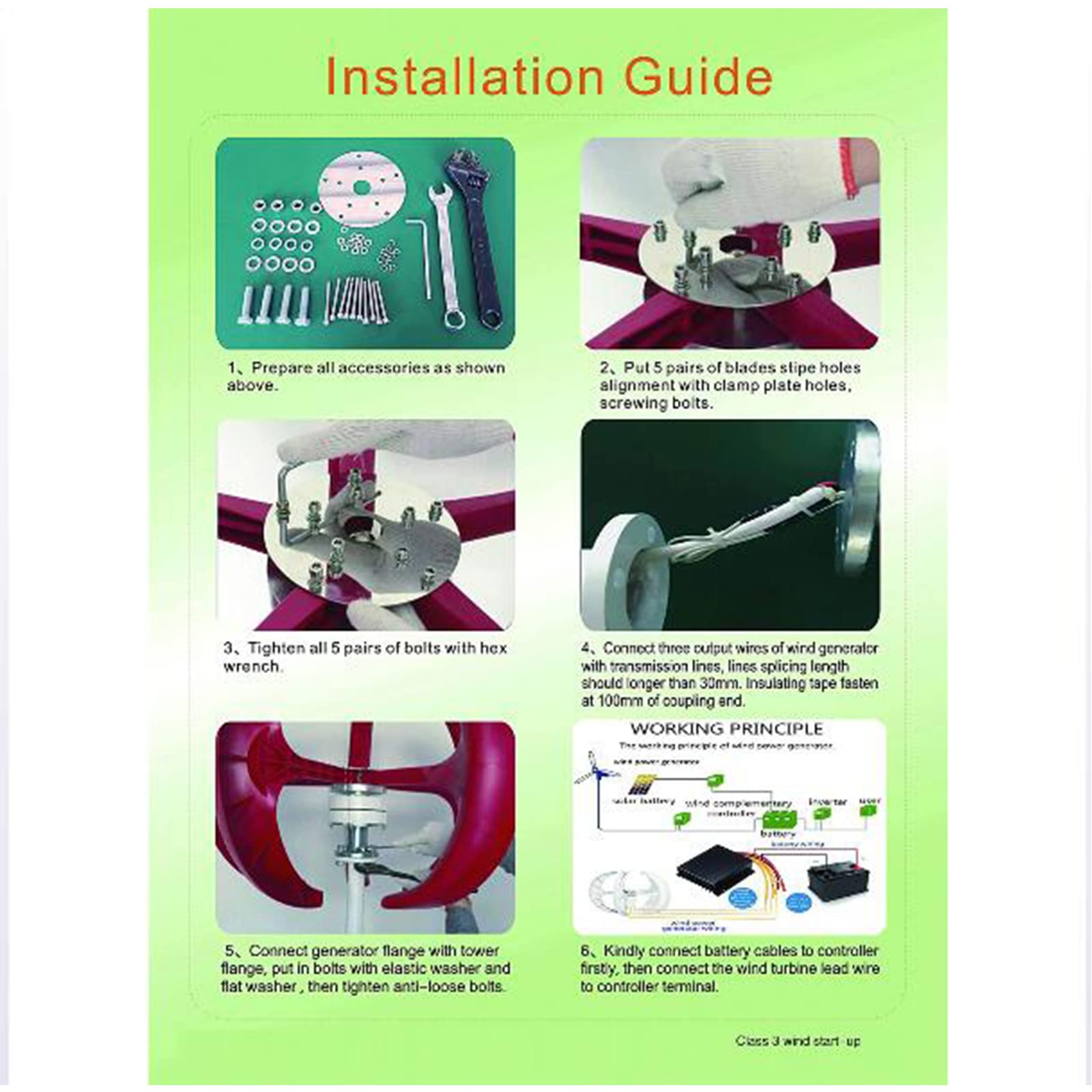 Kit Generatore di Turbine Eoliche da 10000 W, Lanterne 5 Blade 12V 24V 48V 220V con Controller Senza Rumore Generatore di Energia Eolica per Casa, Esterno, Illuminazione da Giardino