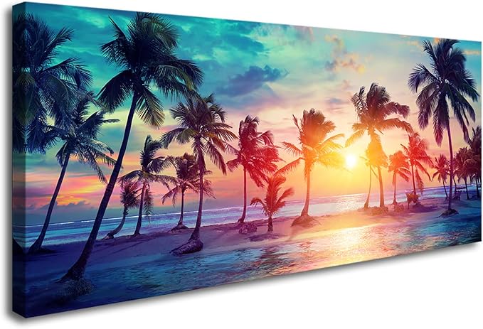 Tropical Beach At Sunset Beach Seascape Painting Nature