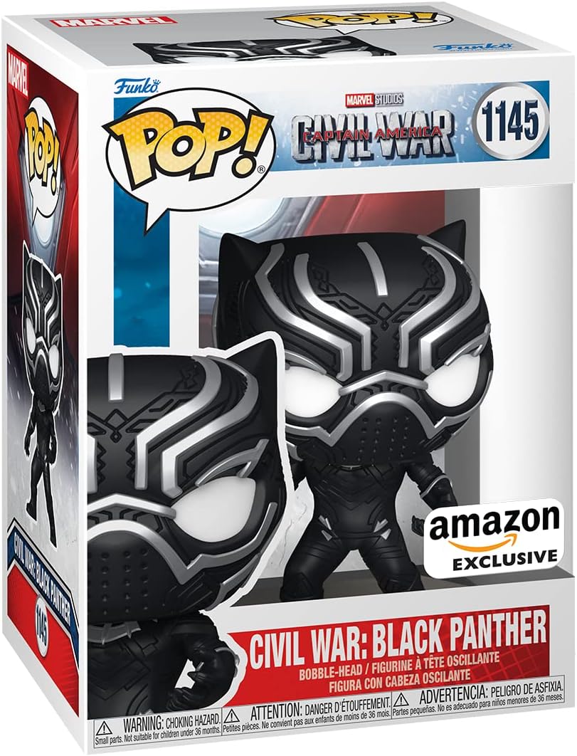 Pop! Marvel: Civil War Build A Scene - Black Panther 3rd - Captain America - Amazon Exclusive - Collectable Vinyl Figure - Gift Idea - Official Merchandise - Toys for Kids & Adults