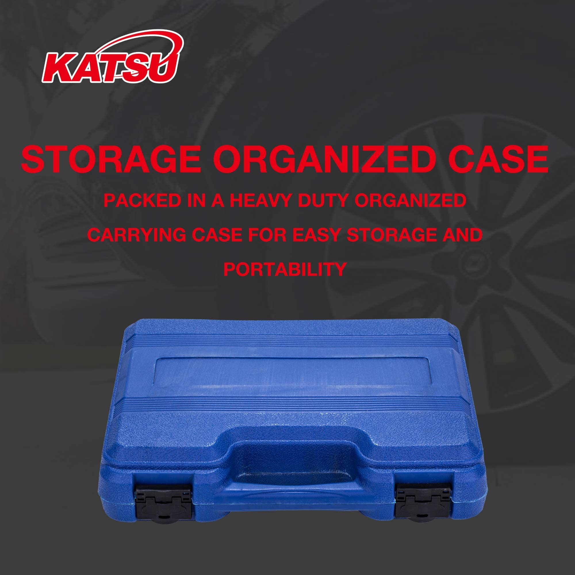 KATSU 1/2" Llaves de Vaso Impacto 16 Piezas, 10mm - 32mm Juego de Llaves de Vaso de Impacto Profundo Llave Métrica Resistente, Herramienta de Reparación Motores Camiones Tractores 420441