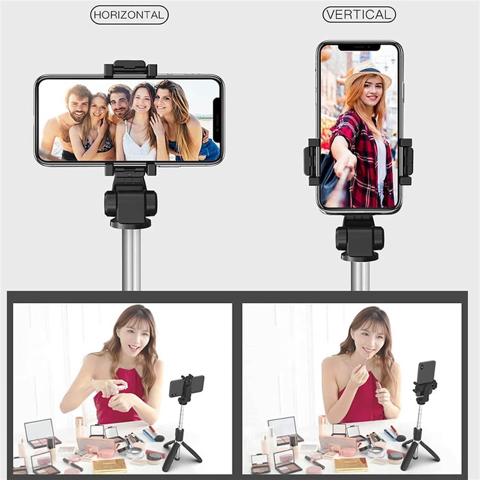 SCRUBY 3 in 1 Wireless Bluetooth Selfie Stick Allungabile Monopiede Pieghevole Treppiede Con Supporto Del Telefono Remoto