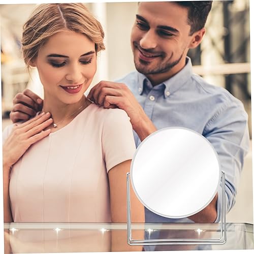 Miniatura 8 de Housoutil Double Sided Makeup Mirror Small Desk Mirror Espejos para Maquillaje Vanity Mirrors Round Office Table