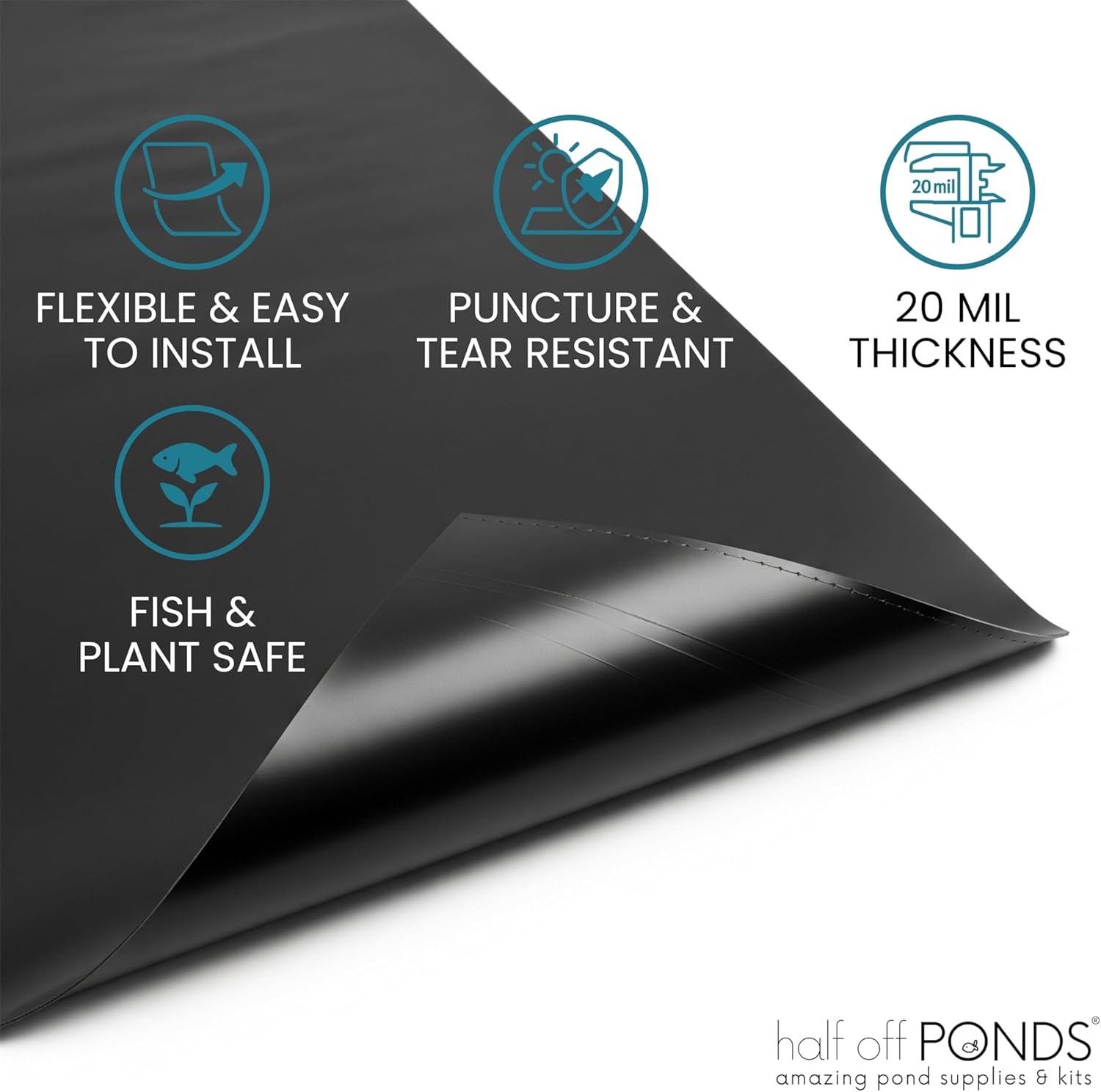 HALF OFF PONDS PVC Liner 10 ft. x 30 ft. - 20-Mil Pond Liner - HOPPVC10X30