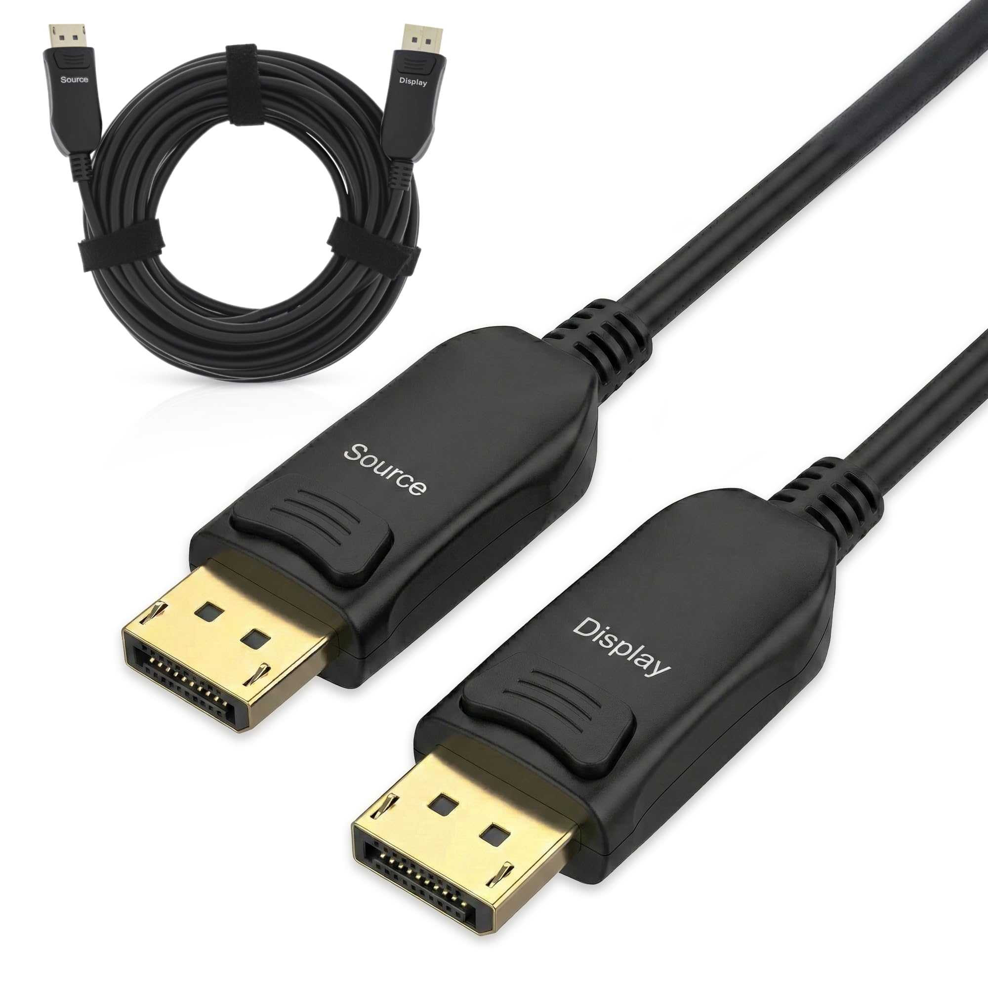 InLine Cavo DisplayPort 2.1 AOC, attivo, UHBR 13.5, 10K/8K/4K, trasmissione senza perdite, con connettori metallici, 10 m, nero, 17210 A