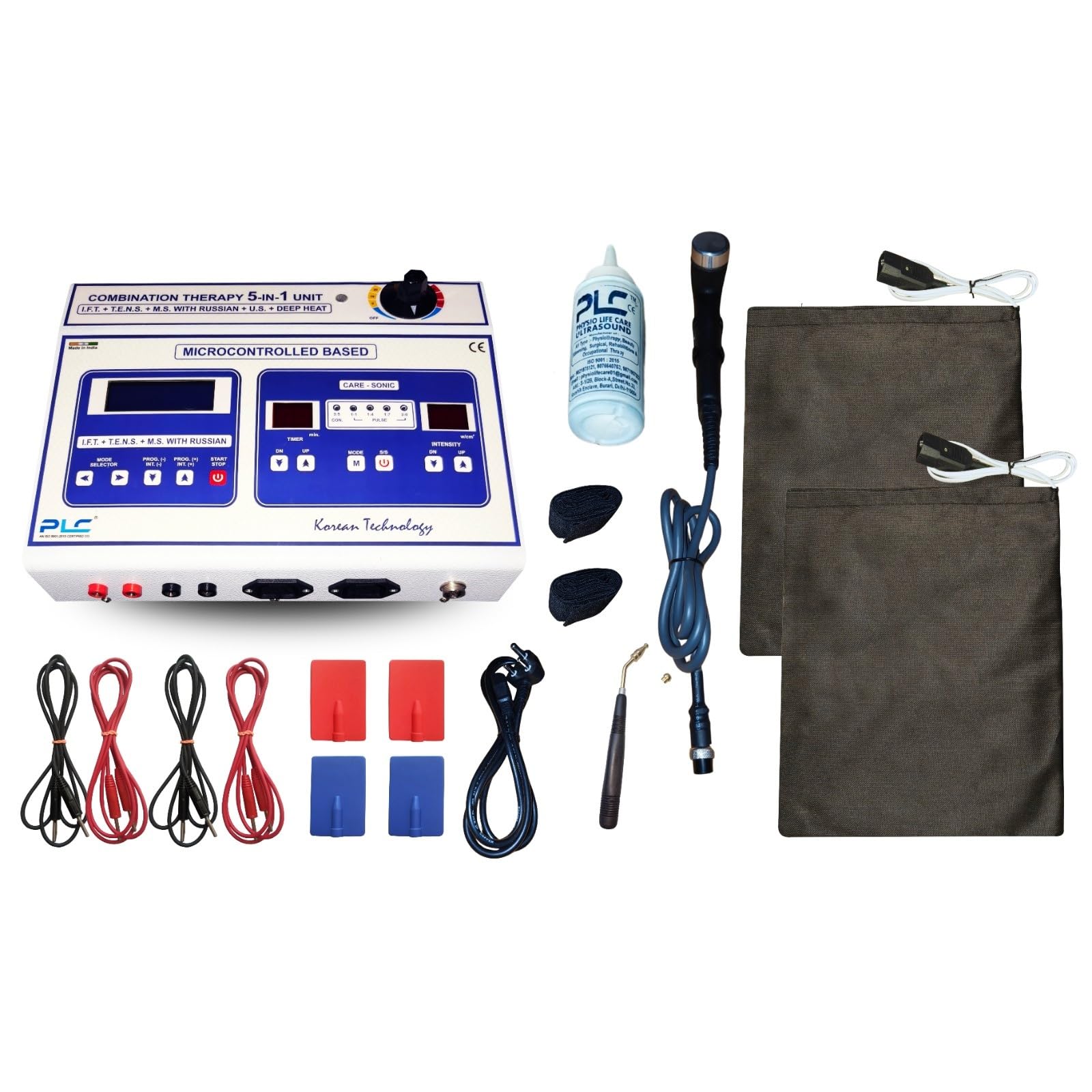 Physio Life Care 5 In 1 Physiotherapy Combo Machine, Metal Frame With 1 Year Warranty, Combination Therapy Unit Microcontrolled Based, IFT TENS MS US Deep Heat Therapy Device