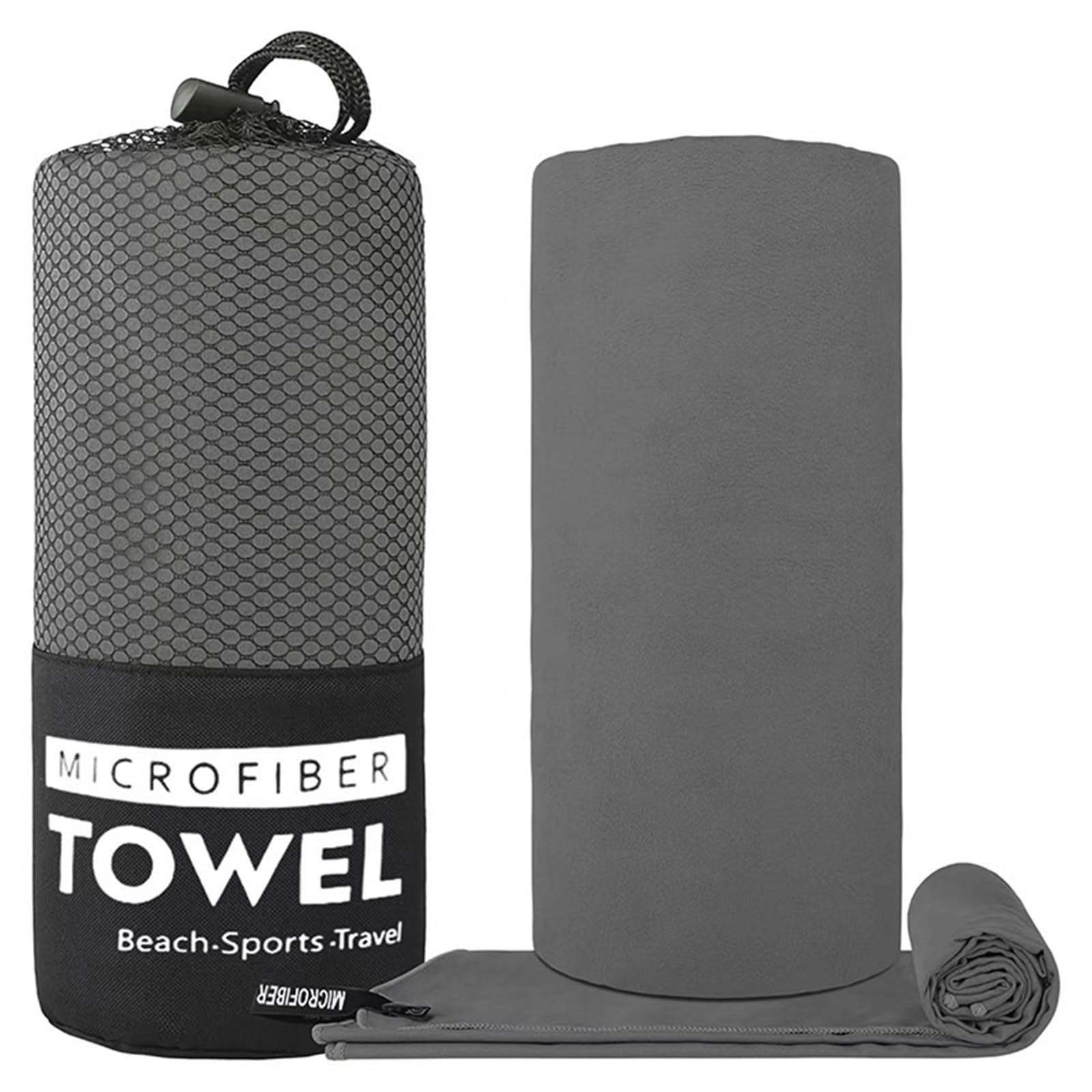 GMEqfhpOPS Quick-Drying Sports Towel Thick Sand Free Microfiber Quick Dry Towel, Super Absorbent Soft Swim BeachTowels for Men, Women Towels Bath(Dark grey,80x180cm)