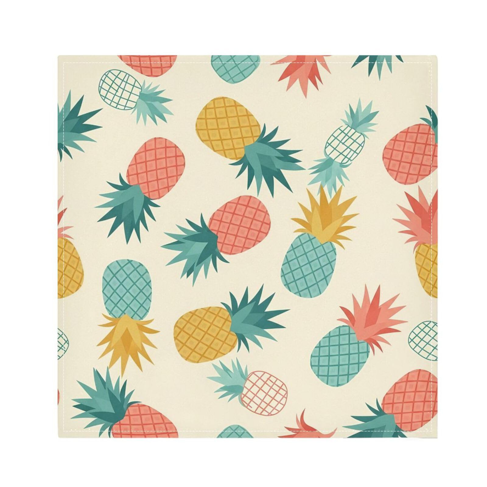 Ttgoth Pineapple Cloth Napkin Set of 6 Washable & Reusable Dinner Napkins for Dining Table, Banquets, Wedding, Party, 50x50 cm