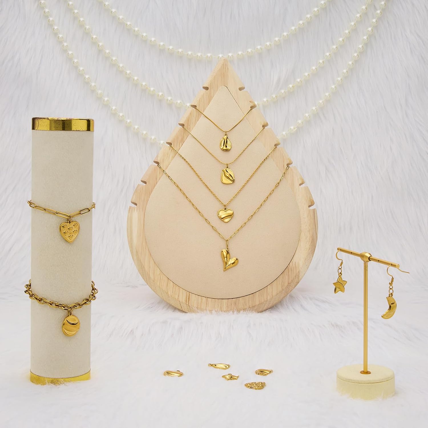 9PCS Stainless Steel Jewelry Charm Set Gold Plated Pendants Charms for Necklace Bracelet DIY Supplies - Image 6