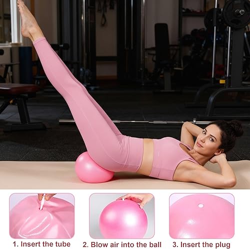 Miniatura 5 de Kit de pilates para entrenamientos en casa, juego de equipo de pilates con anillo, bola, 5 bandas de resistencia, aro circular mágico, discos