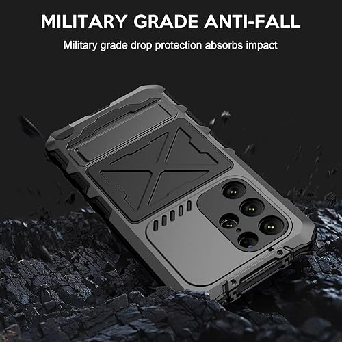 Miniatura 2 de Simicoo Funda de silicona resistente para Samsung S23 Ultra Metal Bumper Militar Resistente Armor Defender Samsung S23 Ultra Funda de metal con