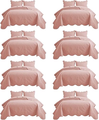 Vista 90 de IR Imperial Rooms Juego de ropa de cama Twin Quilt (68" x 86") – Paquete a granel de 10 al por mayor para hoteles, dormitorios de invitados y Beige