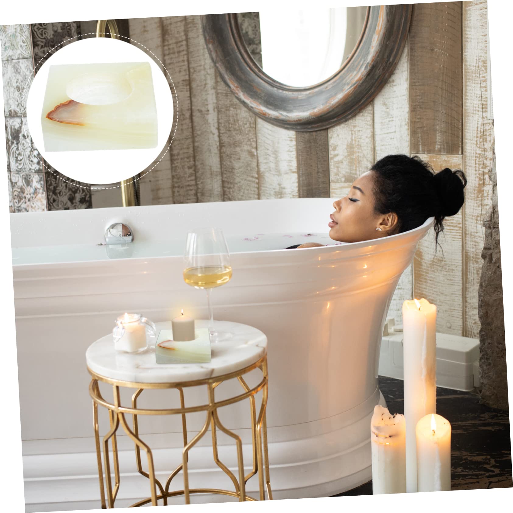 Amazon｜2個 大理石キャンドルホルダー ヴィンテージキャンドル