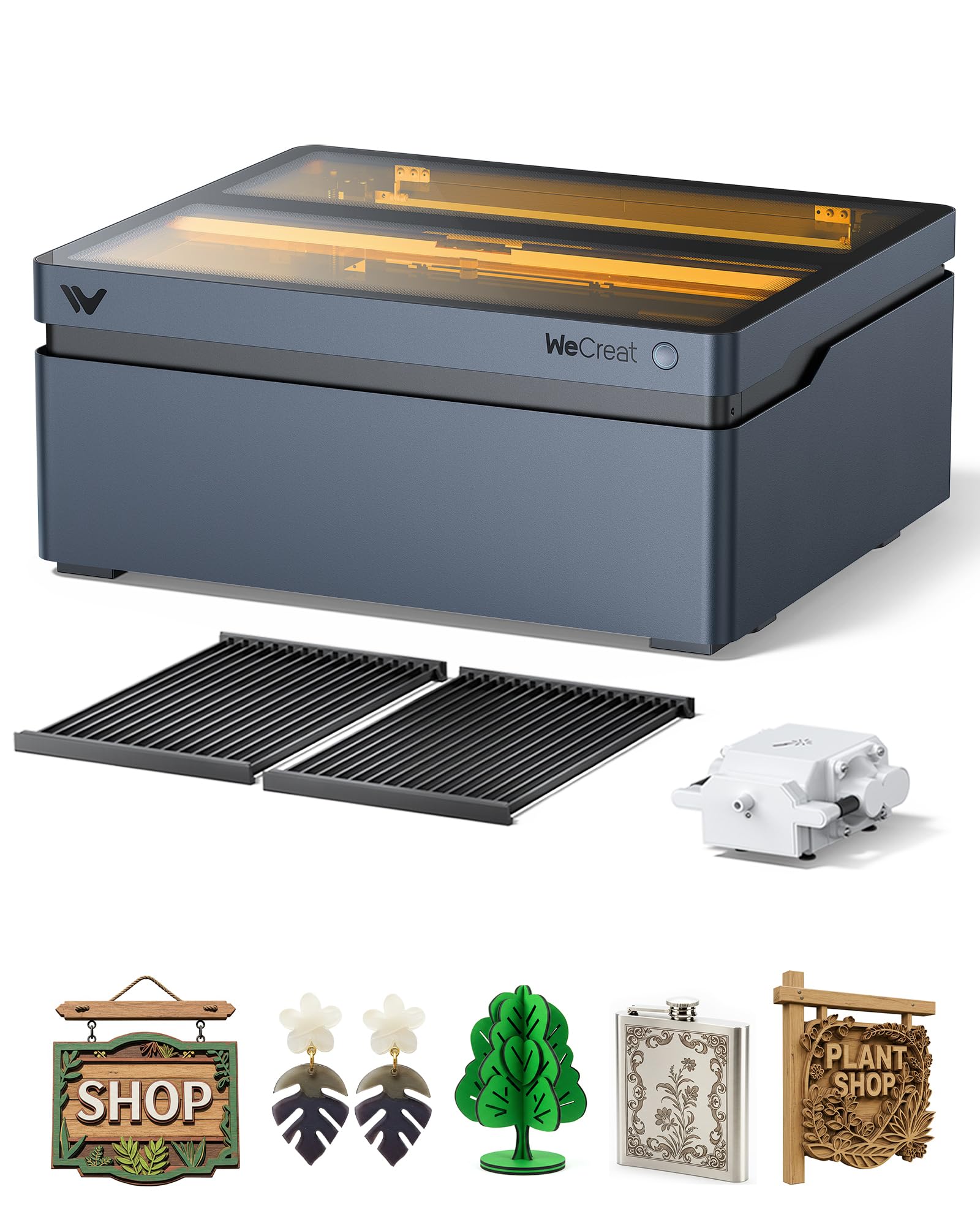WECREAT Vision 40W Enclosed Laser Cutter and Engraver Machine with HD Smart Camera, Air Assist, Laser Bed, 600mm/s Batch Process Speed, Diode Desktop Laser Cutter for Wood, Acrylic, Metal, Leather