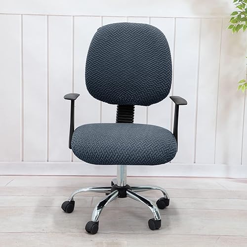 Vista 51 de MIFXIN Funda elástica elástica para silla de computadora, 2 piezas, de punto, universal, para silla de computadora, protector de muebles