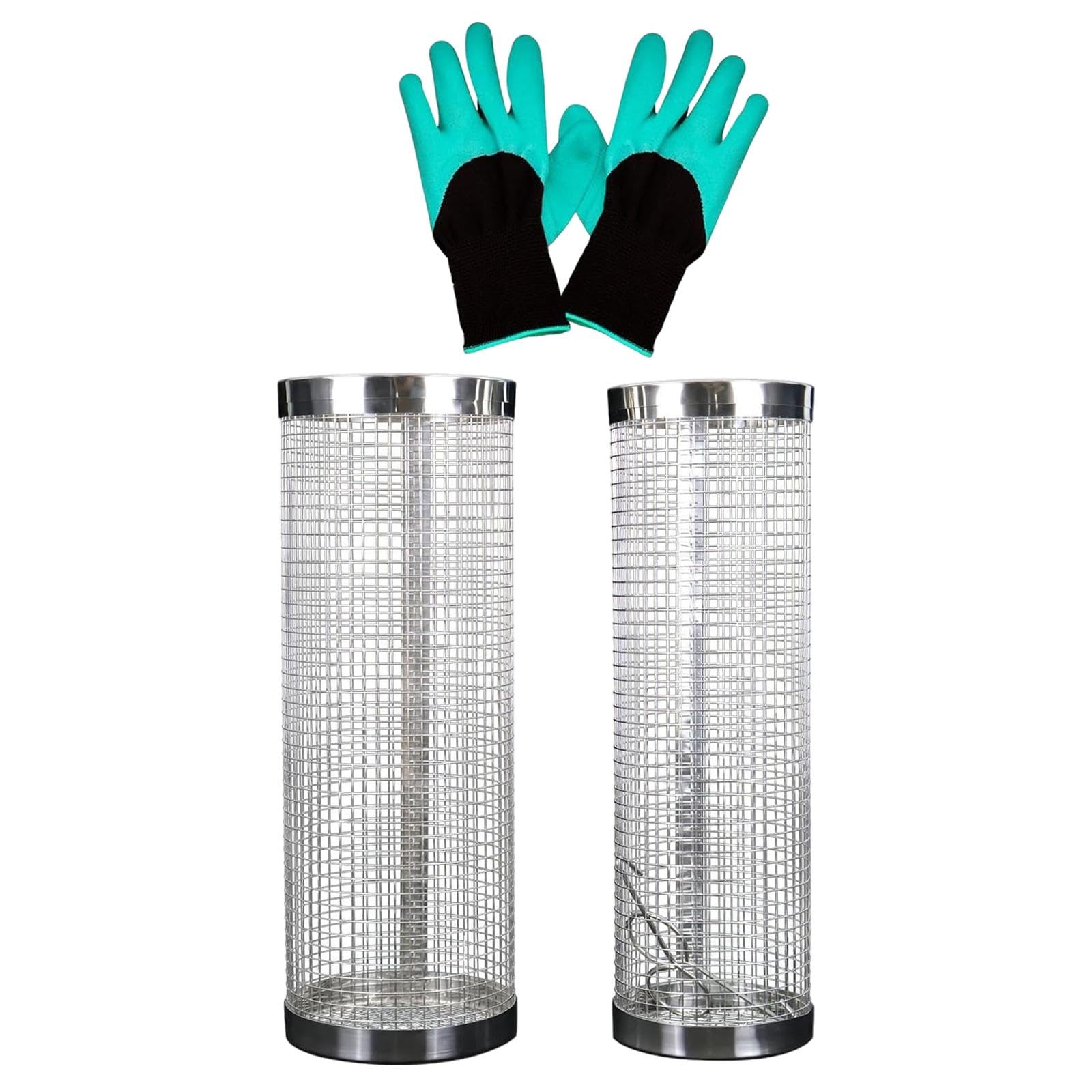 perfk Lombricompostera subterránea con Guantes de jardinería, ventilación Resistente para Reciclar residuos de Comida de Cocina, para jardín y Exterior.