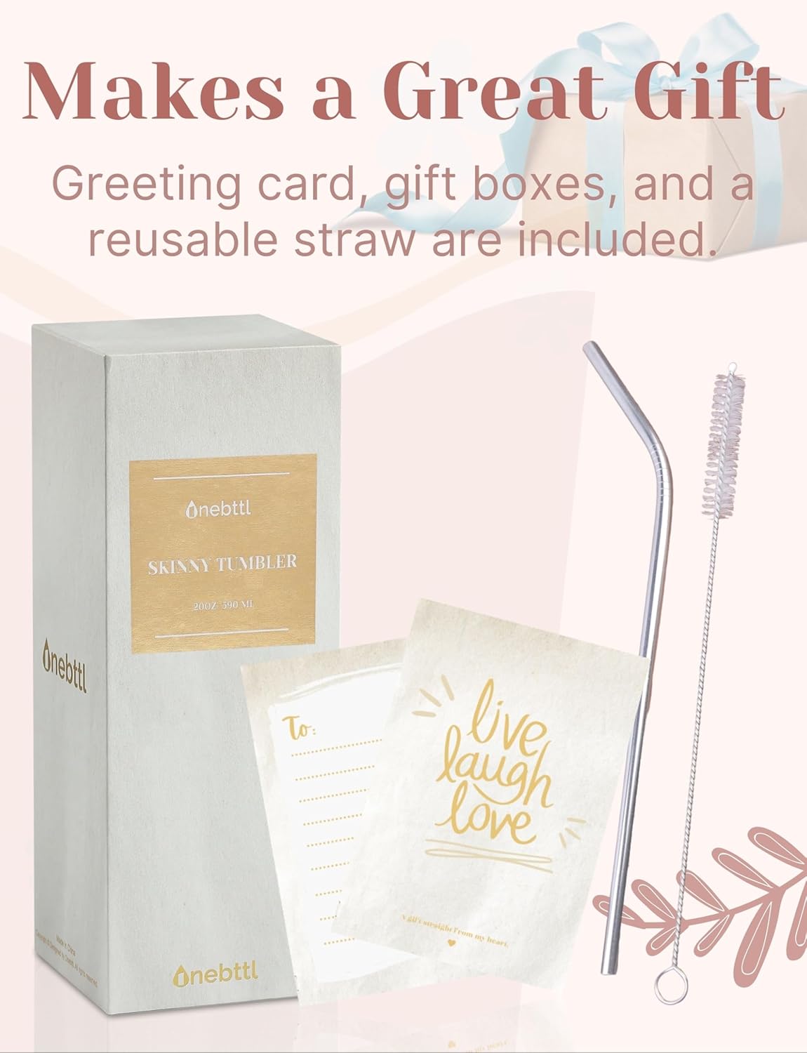 Onebttl Counselor Gifts for Women, Appreciation Gifts for Counselors, 20oz Stainless Steel Skinny Tumbler with Lid Straw - School Counselor Affirmation - Image 7