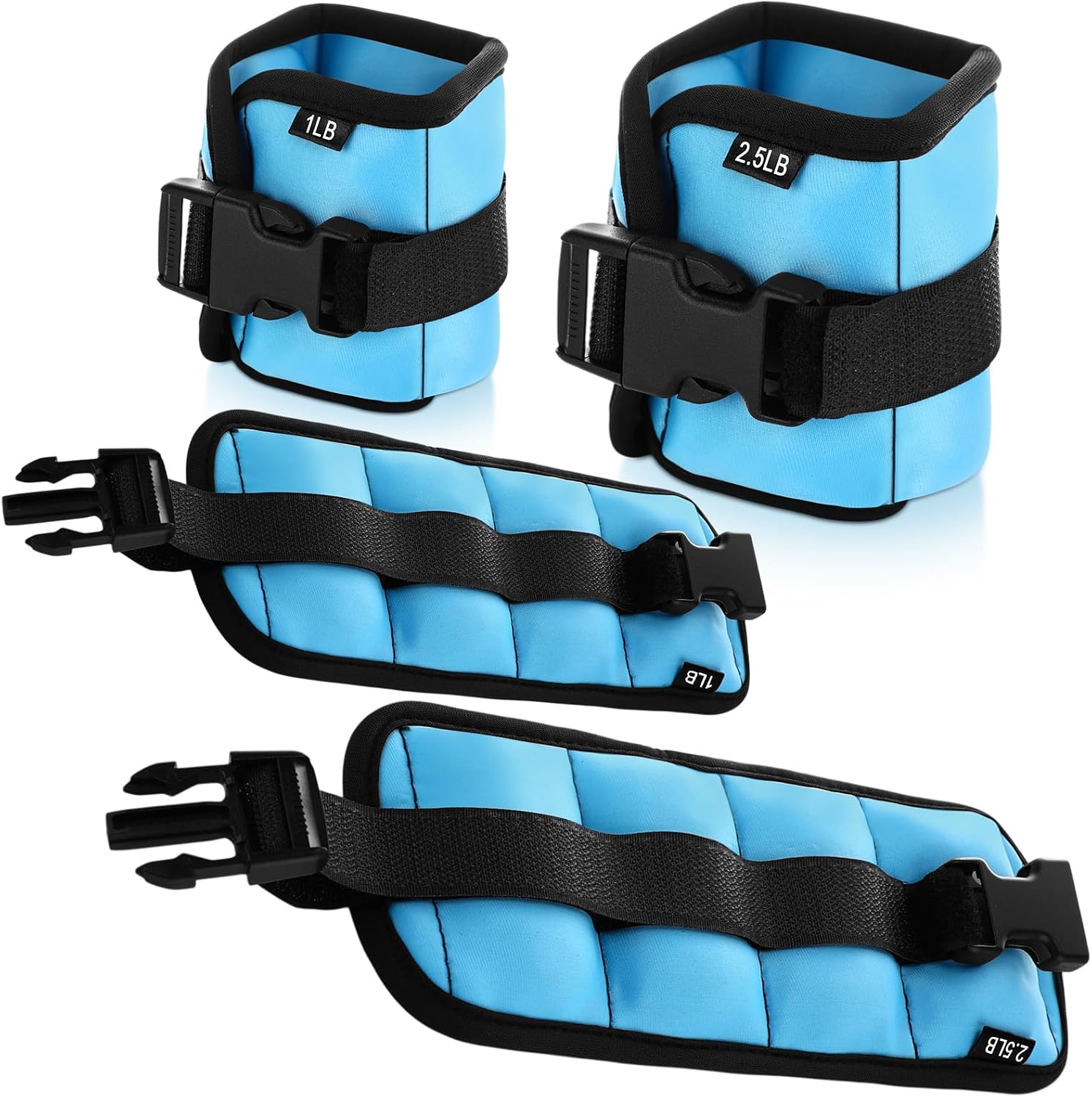 Hollowfly 2 Pairs Ankle Wrist Weights for Exercise