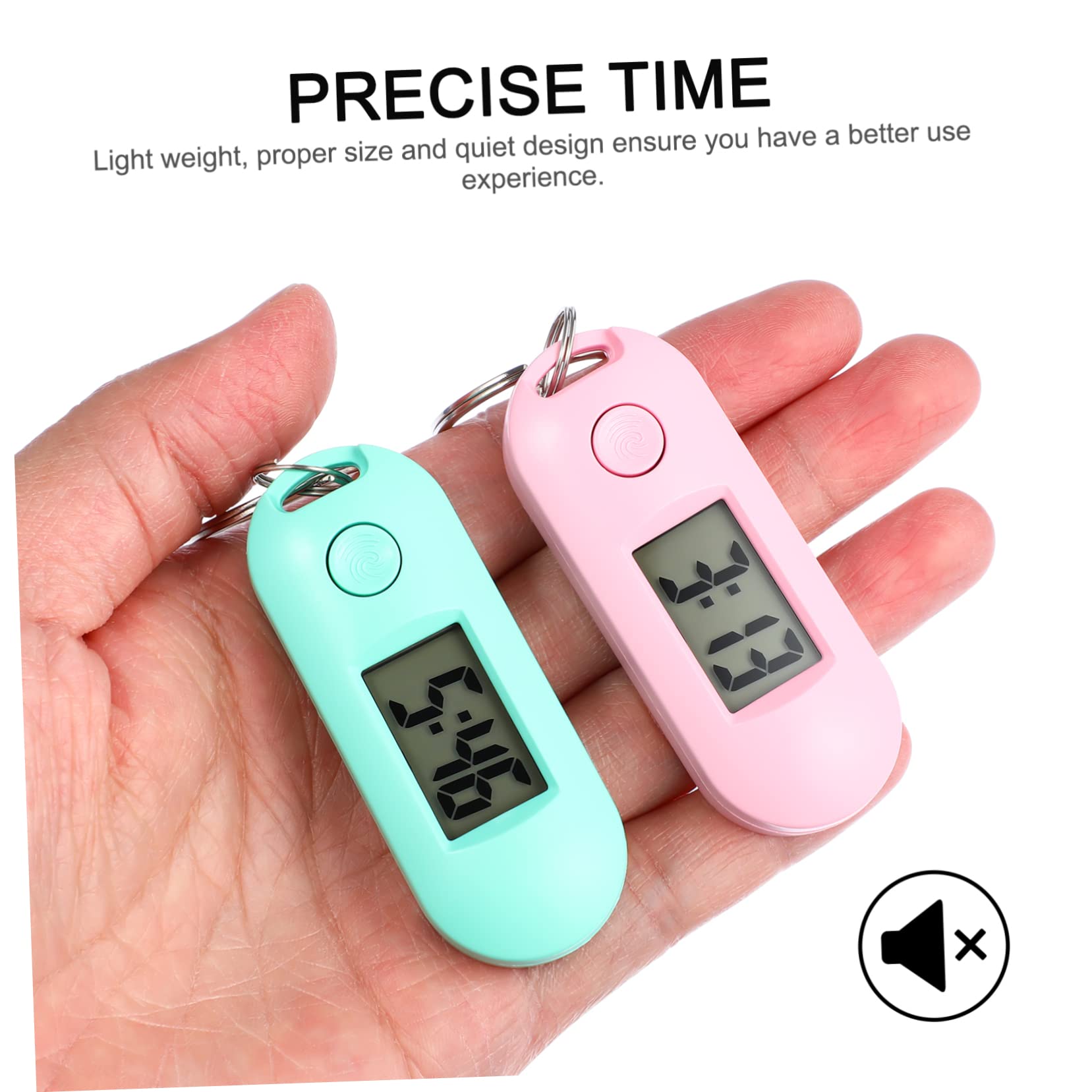 NUOBESTY Relojes Electrónicos De Silenciosos Pack De Relojes Portátiles para Estudiantes Verde Azul Negro Rosa Gris Diseño Compacto Y De Usar para Y Exámenes 6 Piezas X 3