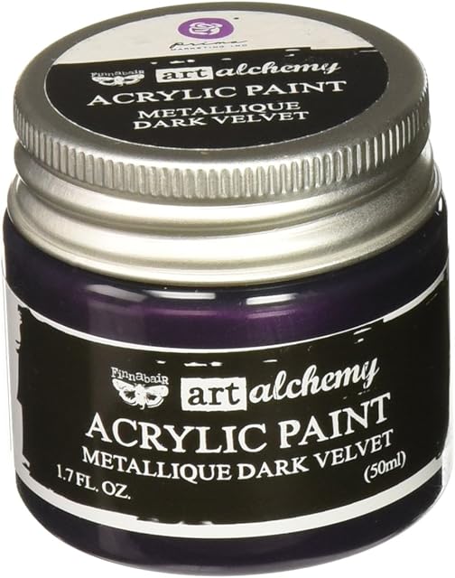 Prima Marketing Finnabair Art Alchemy Acrylic Paint 1.7 Fluid Ounces-Metallique Dark Velvet, Other, Multicoloured