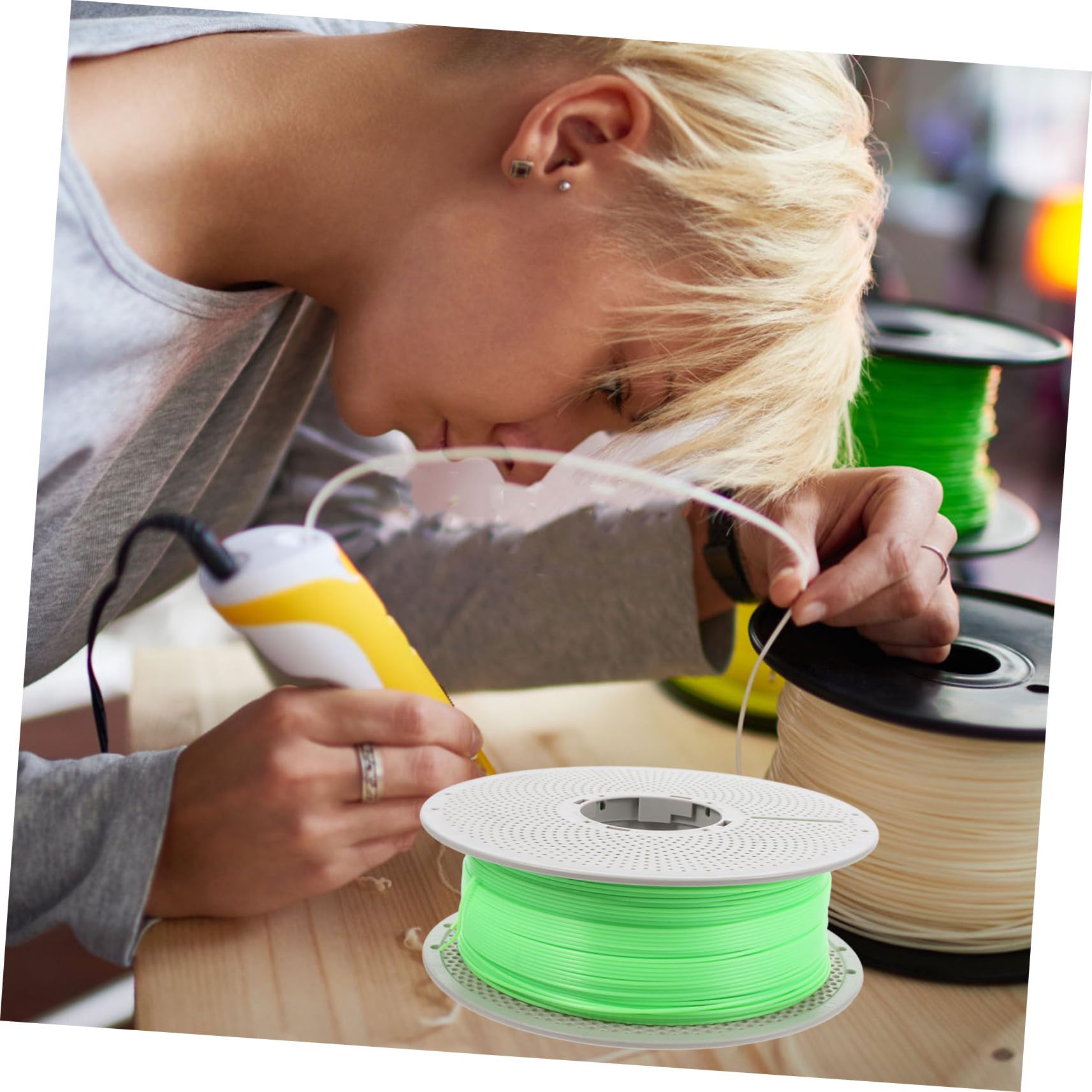 Filamento de Impresión 3d Brillante Verde para Proyectos Creativos, Material Abs/petg de Alta Precisión