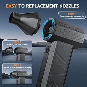 Compressed Air Duster - 180000RPM Powerful Electric Air Duster, 3 Gear Adjustable Cordless Air Blower, Rechargeable Dust Cleaner for Keyboard, Computer, Home, Outdoor, Car