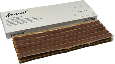 TS-260C15 Tire Repair Plugs 15PCS, Self Vulcanizing Tire Rubber Strips 6 x 200 mm for Tubeless Tire Puncture Repair (Brown)