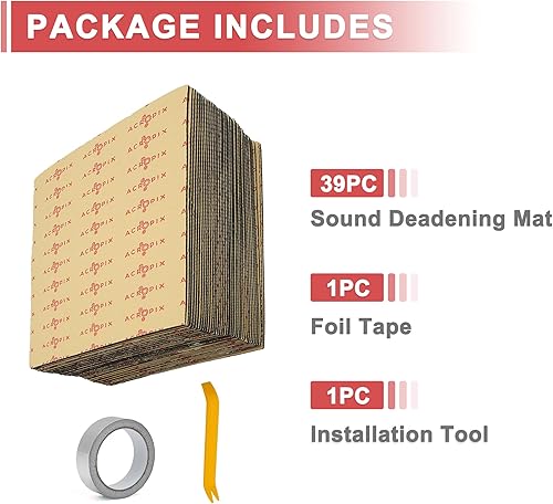 Miniatura 7 de ACROPIX Kit universal de almohadilla de amortiguación de calor de espuma de aluminio de 157mil 0.157 in 55sqft 15.7"x13" con cinta de aluminio y