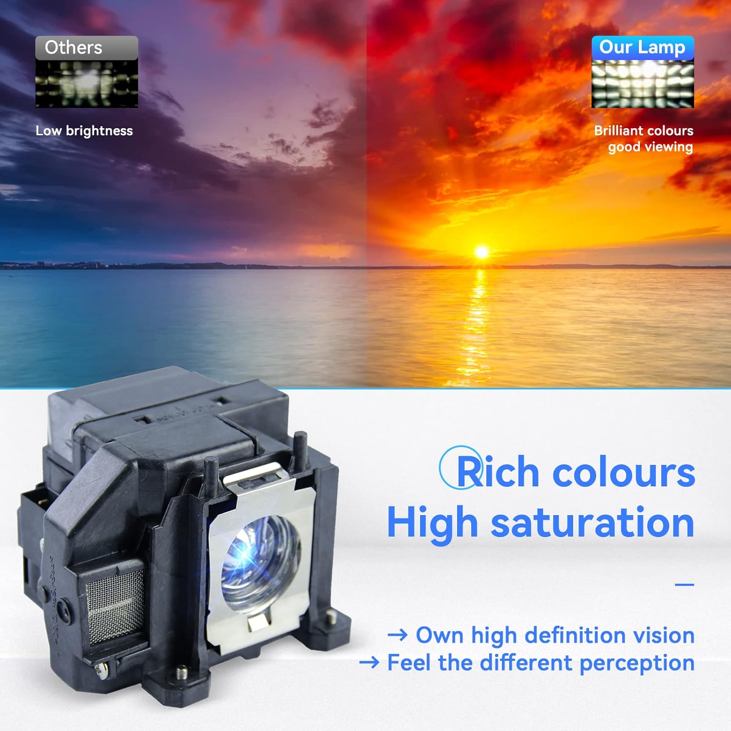 for Epson ELPLP67 PowerLite Home Cinema 500 707 710HD 750HD 1221 1261W S11 X12 X15 W16 W16SK VS210 VS220 VS310 VS315W VS320 EX3210 EX3212 EX5210 EX6210 EX7210 MG-50 Replacement Projector Lamp