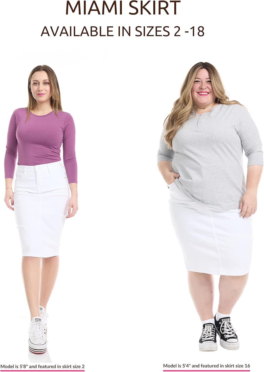 ESTEEZ Women's Slimming Denim Pencil Skirt with Tummy Control Panel – 'Miami' - Image 5