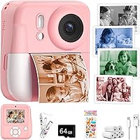 Vista 1 de Kids Camera Instant Print Color Photos, Dual-Lens Instant Print Camera for Kids, Toddler Portable Travel Digital Camera Toy for 6 7 8 Year Old Boys