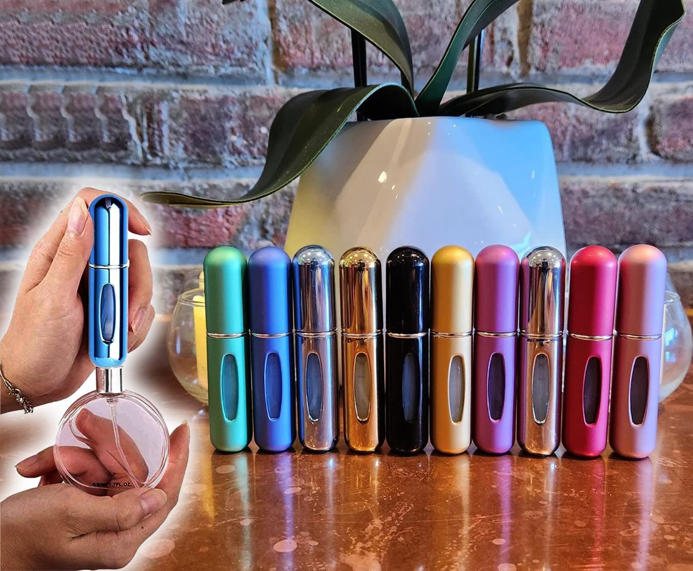 Portable Mini Refillable Perfume Atomizer Bottle Atomizer Travel Size Spray Bottles Accessories 5ml-3 Piece (Multi)