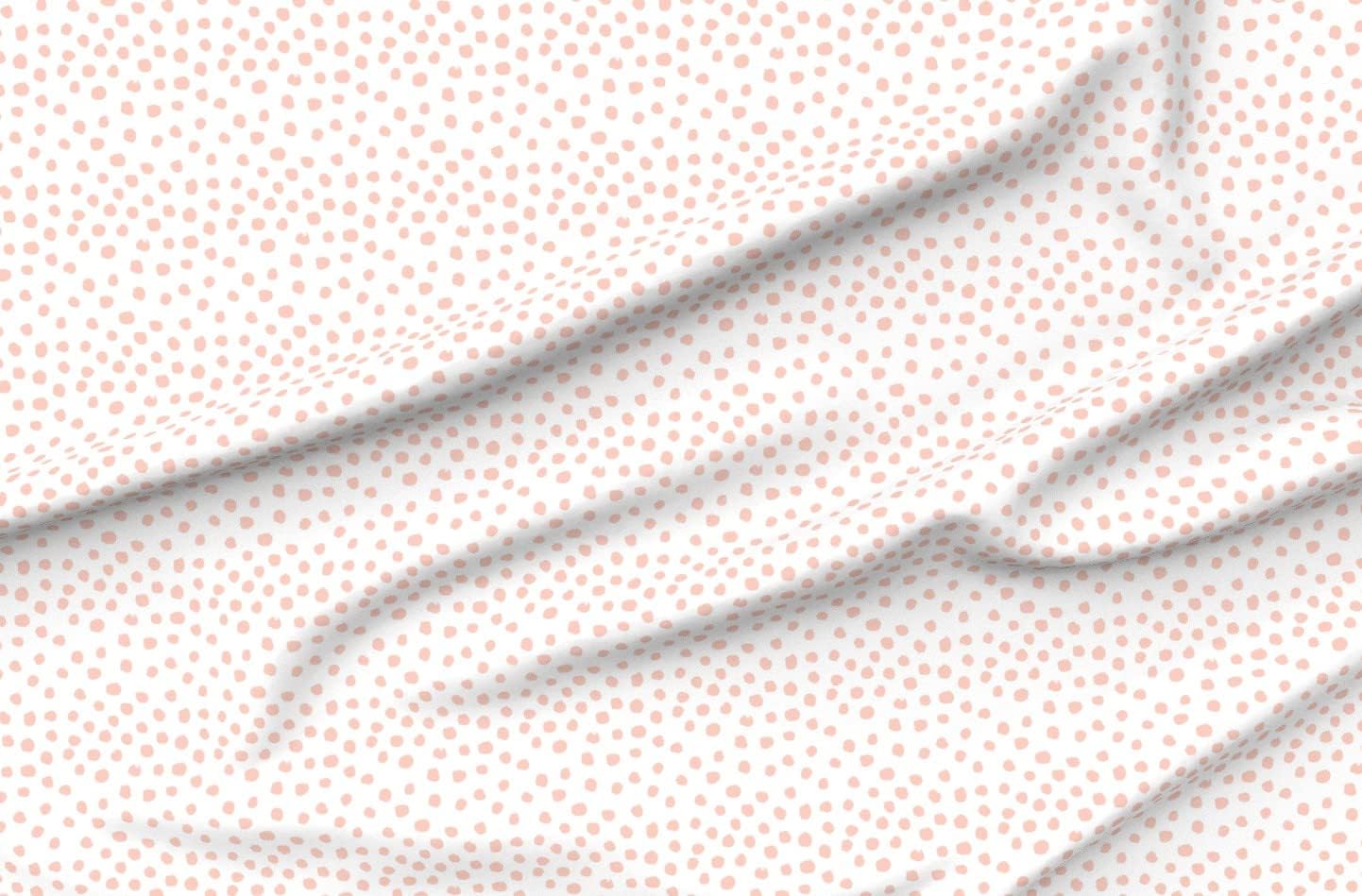 Spoonflower Fabric - Polka Dot Blush Dots Nursery Girl Abstract Simple Printed on Petal Signature Cotton Fabric Fat Quarter - Sewing Quilting Apparel Crafts Decor