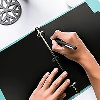 Vista 7 de Separadores de carpetas de 3 anillos con 5 pestañas para tamaño carta, corte de 1/5, 3 agujeros perforados, separadores de plástico para escribir