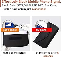 Vista 2 de ONEVER - Bolsa de bloqueo de señal, bolsa de protección con GPS RFID Faraday, funda de protección para teléfono celular y llavero de automóvil