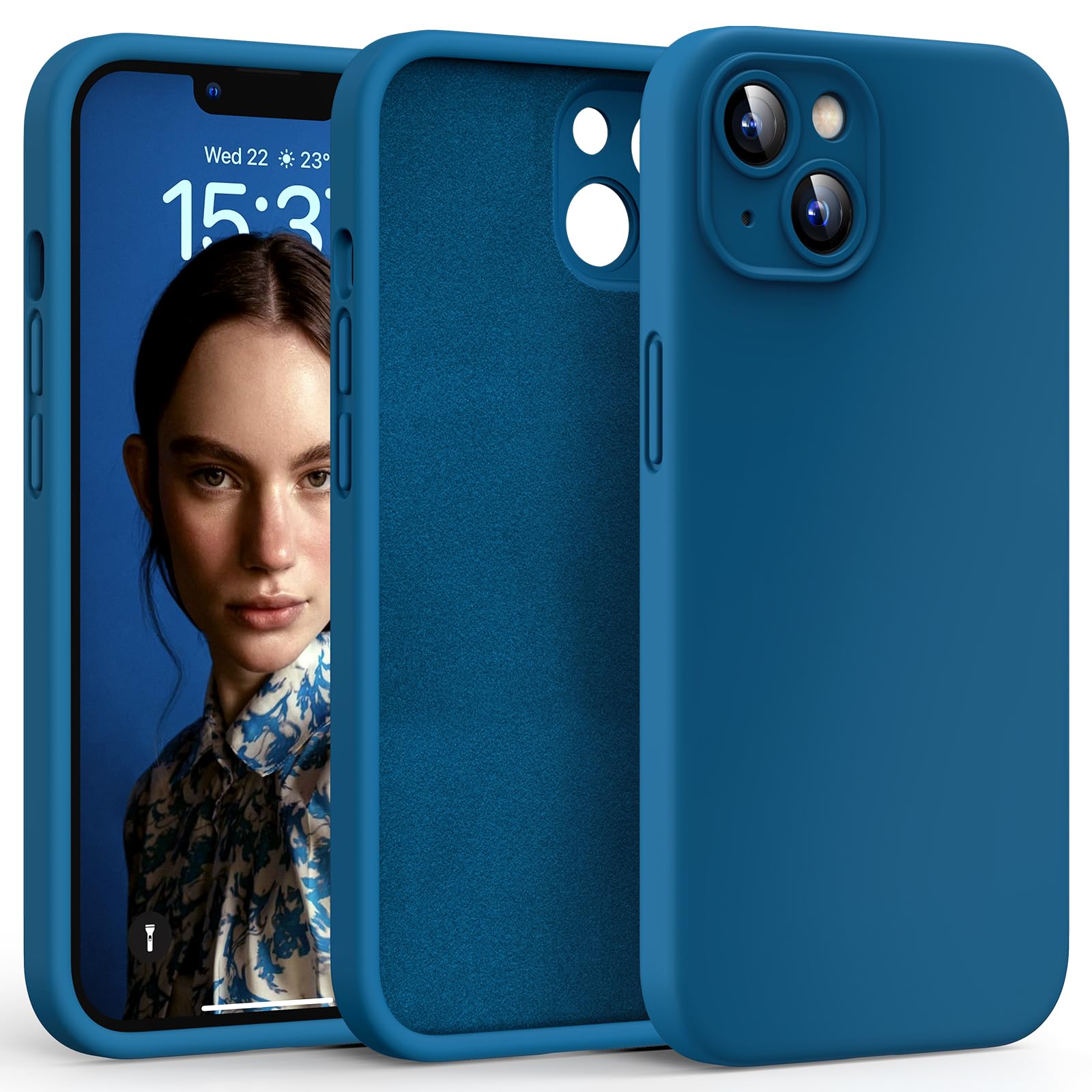 GUAGUA Flüssigsilikon-Hülle Für IPhone 13 (6,1 Zoll) – Weich, Dünn, Mit Mikrofaserfutter, Stoßfest