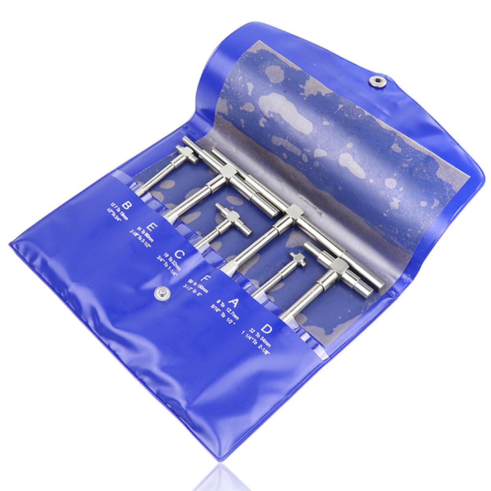Yhplxyuus 6Pcs Telescoping Gage Set 5/16" 6" Ranges T-Bore Hole Gauges, Adjustable Small Hole Bore Gauge Measuring Tool