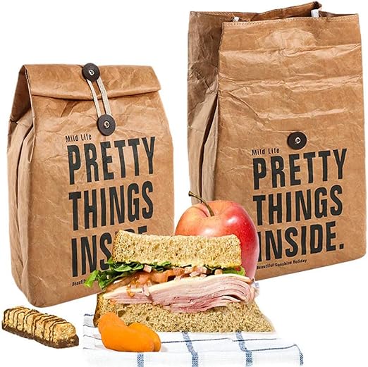 insulated brown lunch bolsa