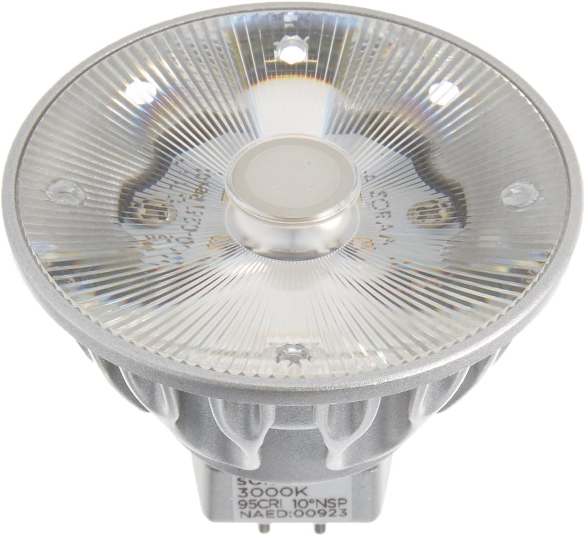 Bulbrite SM16-07-10D-930-03 SORAA 7.5W LED MR16 3000K VIVID3 10° Dimmable Light Bulb, Silver