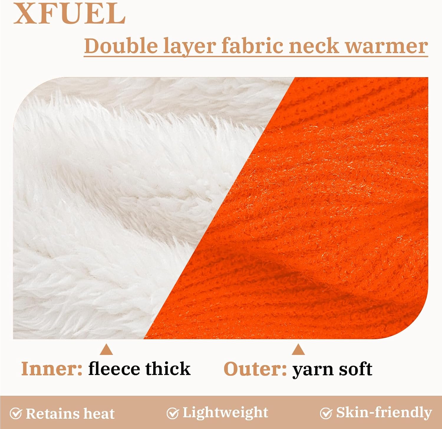 Fleece Lined Neck Warmer Gaiter for Men Women Winter Knitted Face Scarf Ski Neck Cover for Cold Weather