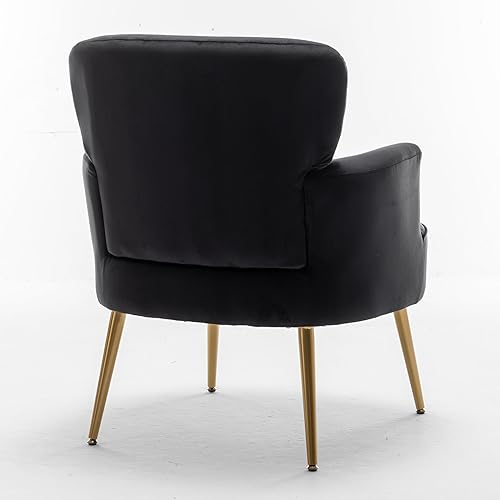 Miniatura 11 de US Pride Furniture Elegante sillón de terciopelo con patas de metal dorado, cómoda silla decorativa para sala de estar moderna, dormitorio,